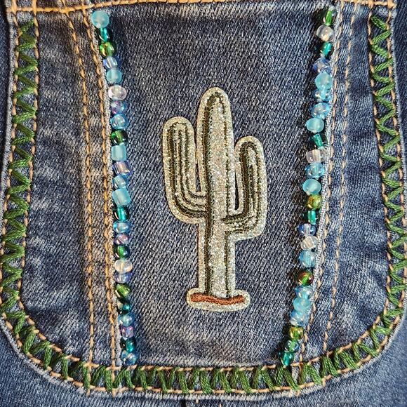 CUSTOM Embroidered Denim Overalls, Kids Size 7/8 - Picture 7 of 11